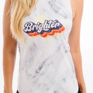 Zyia Active Grey Hendrix Brighter Marble Print Women's Tank Top